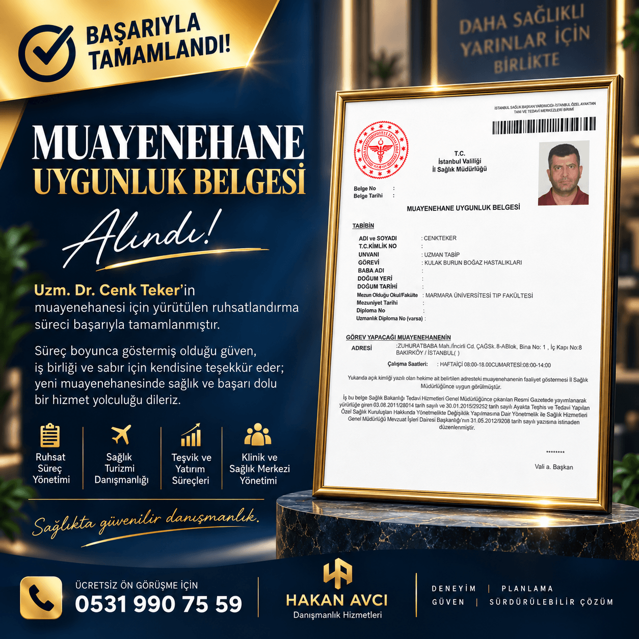 Op. Dr. Cenk Teker Ruhsat